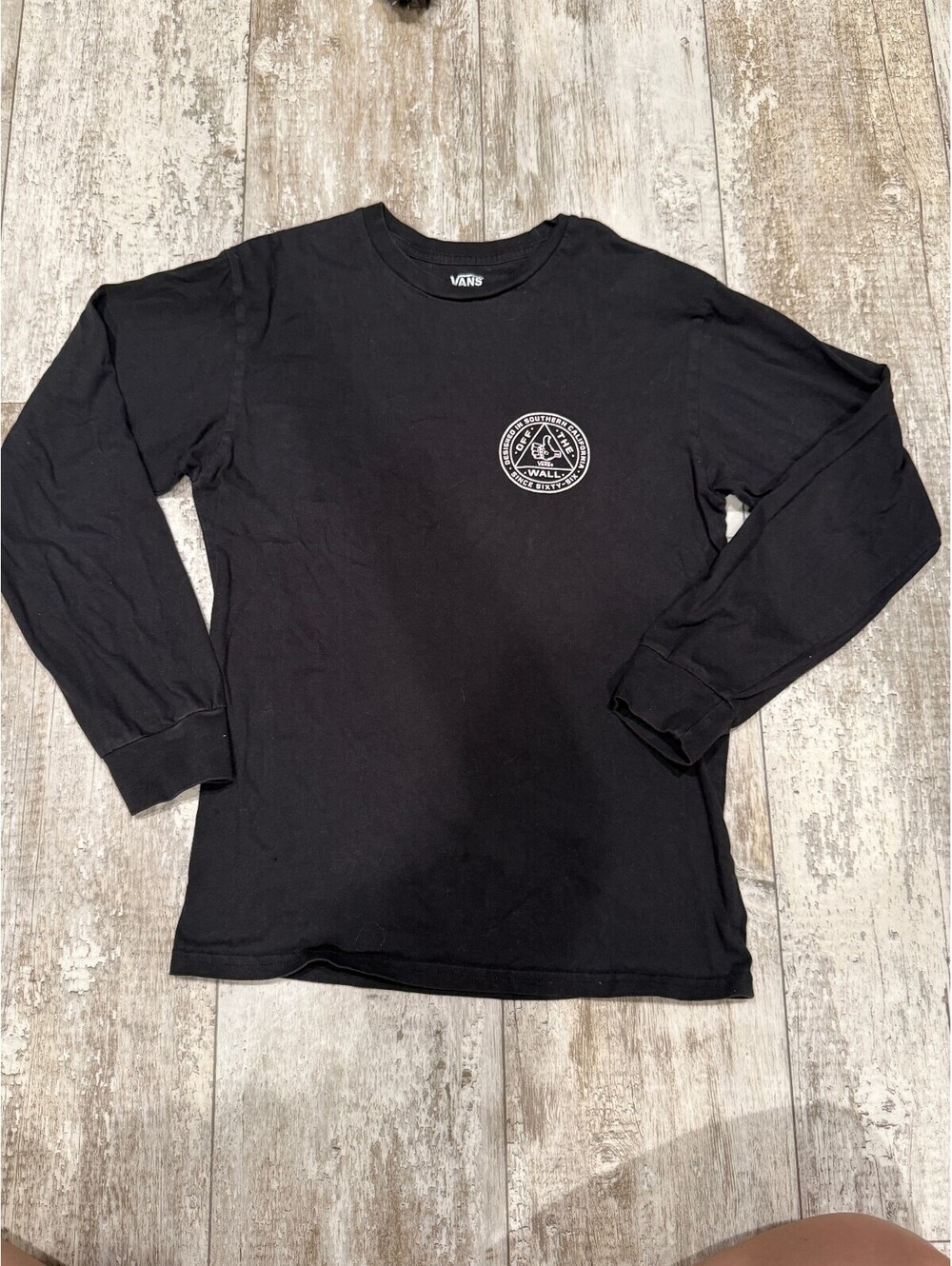 Vans Small Black Long Sleeve Off The Wall Graphic Shirt